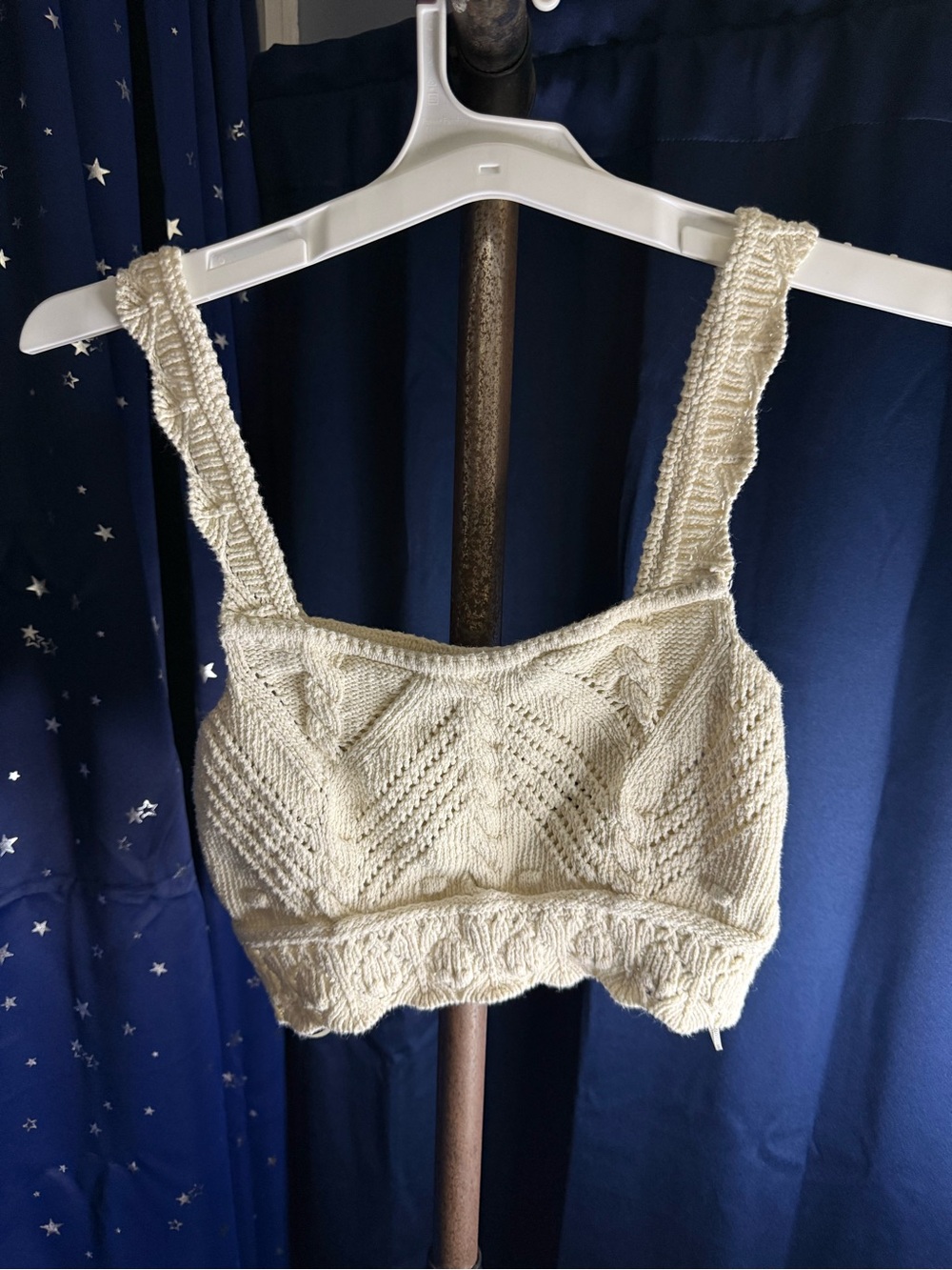 Zara Cream Crochet Knit Crop Top
